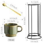 Miamolo Stackable Coffee Mug Set with Spoons