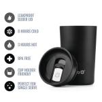 Ello Jones 11oz Black Stainless Steel Travel Mug
