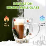 Unique Double-Walled Christmas Coffee Mugs Set of 4