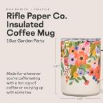 Corkcicle x Rifle Paper Co. Triple Insulated Coffee Mug with Lid and Handle, Garden Party, 16 oz – Stainless Steel Travel Mug Keeps Beverages Hot for 3+ Hours – Non-Slip, Easy-Grip, Spill-Resistant