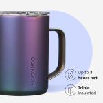 Corkcicle Triple Insulated Coffee Mug with Lid and Handle, Dragonfly, 16 oz – Stainless Steel Travel Mug Keeps Beverages Hot for 3+ Hours – Non-Slip, Easy-Grip, Spill-Resistant Tumbler