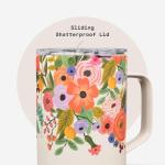 Corkcicle x Rifle Paper Co. Triple Insulated Coffee Mug with Lid and Handle, Garden Party, 16 oz – Stainless Steel Travel Mug Keeps Beverages Hot for 3+ Hours – Non-Slip, Easy-Grip, Spill-Resistant