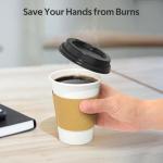 Dealusy 100 Pack 12 oz Disposable Coffee Cups with Lids and Sleeves, Sturdy Thick Paper & Leak-free Insulated to Go Coffee Cups with Lids, Paper Hot Coffee Cups with Sip Lids for Hot & Cold Beverage