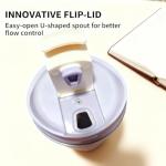 MingSphere Insulated Coffee Tumbler with Flip Lid, Double Wall Vacuum Stainless Steel, Keeps Hot 8 Hours/Cold 12 Hours, Leakproof Travel Mug, Wide Mouth (Lavender Purple, 12oz)