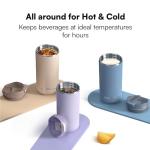 MingSphere Insulated Coffee Tumbler with Flip Lid, Double Wall Vacuum Stainless Steel, Keeps Hot 8 Hours/Cold 12 Hours, Leakproof Travel Mug, Wide Mouth (Lavender Purple, 12oz)