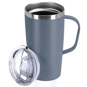 Grey Insulated 19oz Travel Coffee Mug with Lid