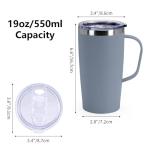 Grey Insulated 19oz Travel Coffee Mug with Lid