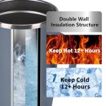 Grey Insulated 19oz Travel Coffee Mug with Lid