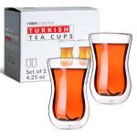 Turkish Double Wall Tea Cups - Set of 2