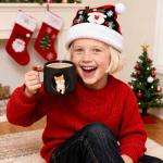 Cute Shiba Inu Ceramic Mug with Lid and Spoon