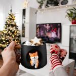 Cute Shiba Inu Ceramic Mug with Lid and Spoon