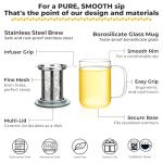 Aquach 18oz Glass Tea Cup with Infuser