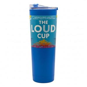 Loud Cup 23 oz Tumbler + Stadium Horn with Slide-Close Lid (Marlin Blue) - Insulated Cup Reusable Water Bottle Coffee Travel Mug - Worlds Loudest Cup for Game Day