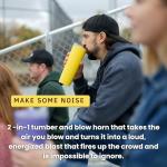 Loud Cup 23 oz Tumbler + Stadium Horn with Slide-Close Lid (Marlin Blue) - Insulated Cup Reusable Water Bottle Coffee Travel Mug - Worlds Loudest Cup for Game Day