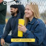 Loud Cup 23 oz Tumbler + Stadium Horn with Slide-Close Lid (Marlin Blue) - Insulated Cup Reusable Water Bottle Coffee Travel Mug - Worlds Loudest Cup for Game Day