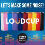 Loud Cup 23 oz Tumbler + Stadium Horn with Slide-Close Lid (Marlin Blue) - Insulated Cup Reusable Water Bottle Coffee Travel Mug - Worlds Loudest Cup for Game Day