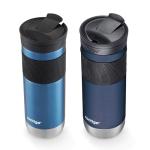 Contigo SNAPSEAL Insulated Stainless Steel Travel Mug with Grip 20oz. Blue Corn Transparent Satin & Midnight Berry