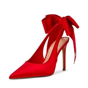 Steve Madden Women's Teacup Pump, Red Satin, 6