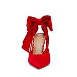 Steve Madden Women's Teacup Pump, Red Satin, 6