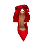Steve Madden Women's Teacup Pump, Red Satin, 6
