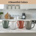 Set of 4 Colorful 16 oz Ceramic Mugs