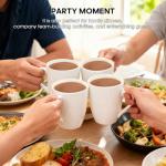 6 Pack White Ceramic Coffee Mugs Set