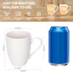 6 Pack White Ceramic Coffee Mugs Set