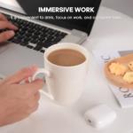 6 Pack White Ceramic Coffee Mugs Set