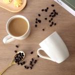 6 Pack White Ceramic Coffee Mugs Set