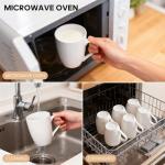 6 Pack White Ceramic Coffee Mugs Set