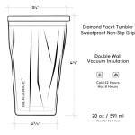 Soft Touch 20oz Diamond Tumbler - Bright Red