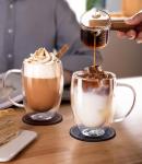 Double Walled Glass Coffee Mugs - Set of 2