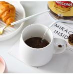 NZYDGXSY Simple Ceramic Mug Flat Bottom Coffee Mug for Office and Restaurant Perfect for Breakfast Tea and Afternoon Tea Ideal Couples Gift 16oz Capacity Stylish and Minimalist Design