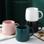 NZYDGXSY Simple Ceramic Mug Flat Bottom Coffee Mug for Office and Restaurant Perfect for Breakfast Tea and Afternoon Tea Ideal Couples Gift 16oz Capacity Stylish and Minimalist Design