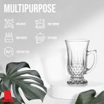 Classic Clear Cut Glass Turkish Tea Cups Set