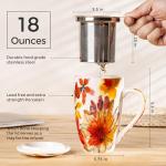 GBHOME 18 Ounce Ceramic Tea Mug with Infuser