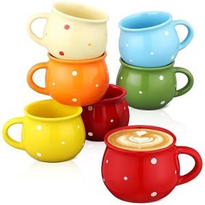 Sliner 6-Pack Polka Dot Coffee Mugs, 10 oz
