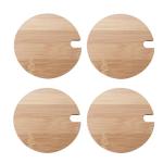 Bamboo Mug Lids with Spoon Hole - 4 Pack