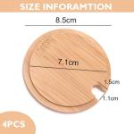 Bamboo Mug Lids with Spoon Hole - 4 Pack