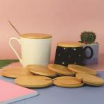 Bamboo Mug Lids with Spoon Hole - 4 Pack