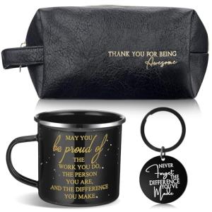 Thank You Gift Set for Men - Mug, Keychain, Bag