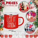 18 Pcs Enamel Christmas Coffee Mugs Set