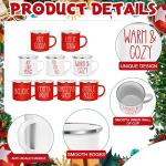 18 Pcs Enamel Christmas Coffee Mugs Set
