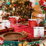 18 Pcs Enamel Christmas Coffee Mugs Set