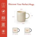 Stackable Porcelain Coffee Mugs - Set of 4