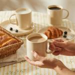 Stackable Porcelain Coffee Mugs - Set of 4