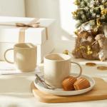 Stackable Porcelain Coffee Mugs - Set of 4