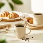 Stackable Porcelain Coffee Mugs - Set of 4