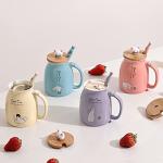 Adorable Cat Mug Set with Fish Spoons 4pcs