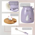 Adorable Cat Mug Set with Fish Spoons 4pcs